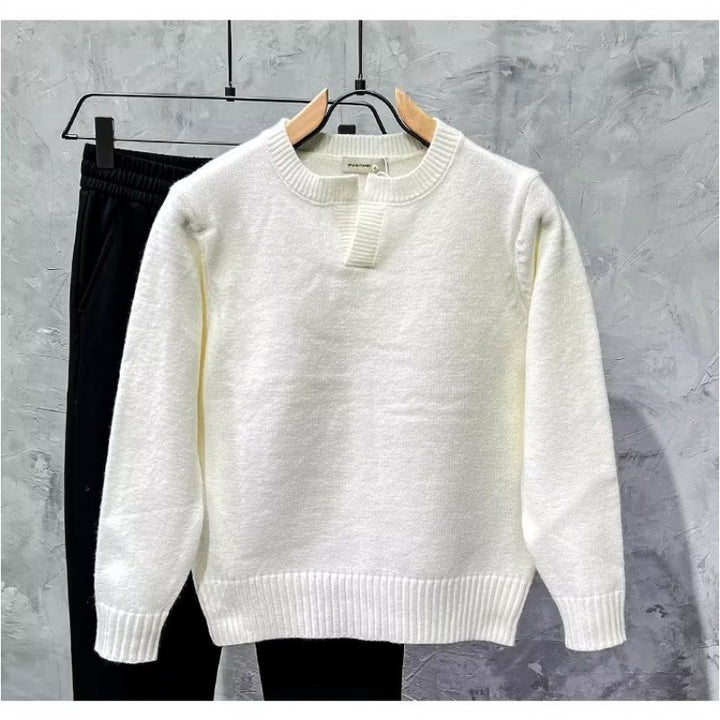 Damen Gemütlicher Strickpullover mit Kragen – Mavelle