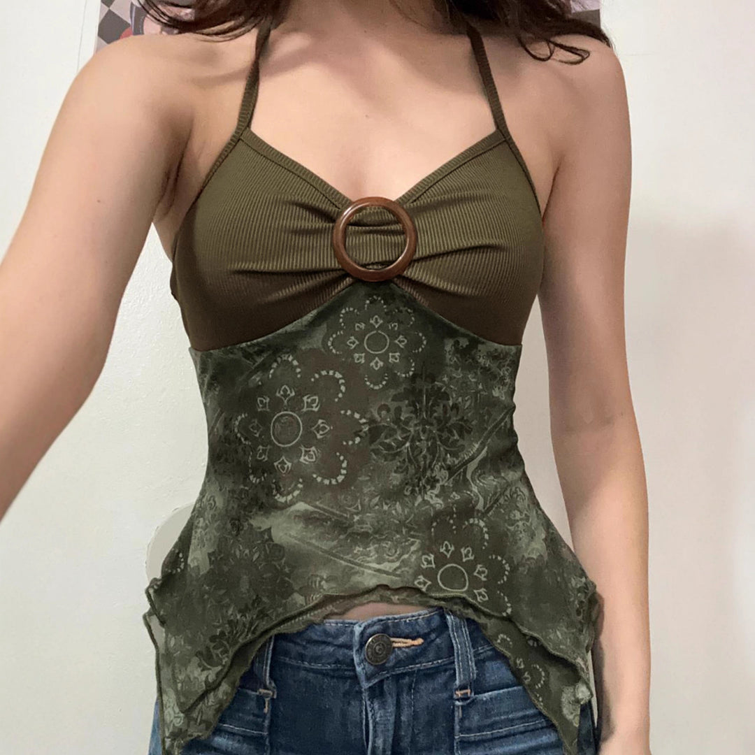 Damen sexy Spitzenoberteil mit floralem Design und verstellbaren Trägern Echo Archiv