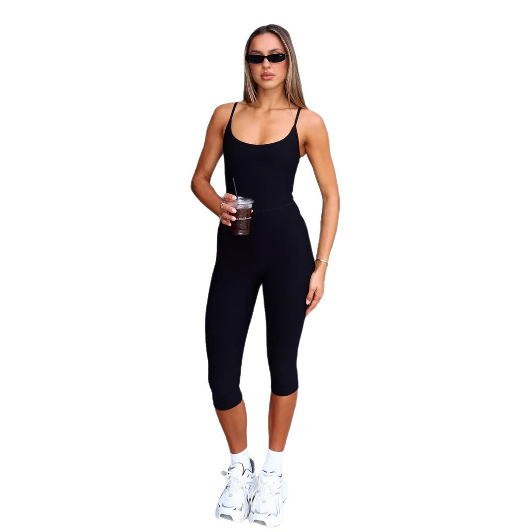 Damen Sportlicher Body mit langen Beinen und verstellbaren Trägern Echo Archiv
