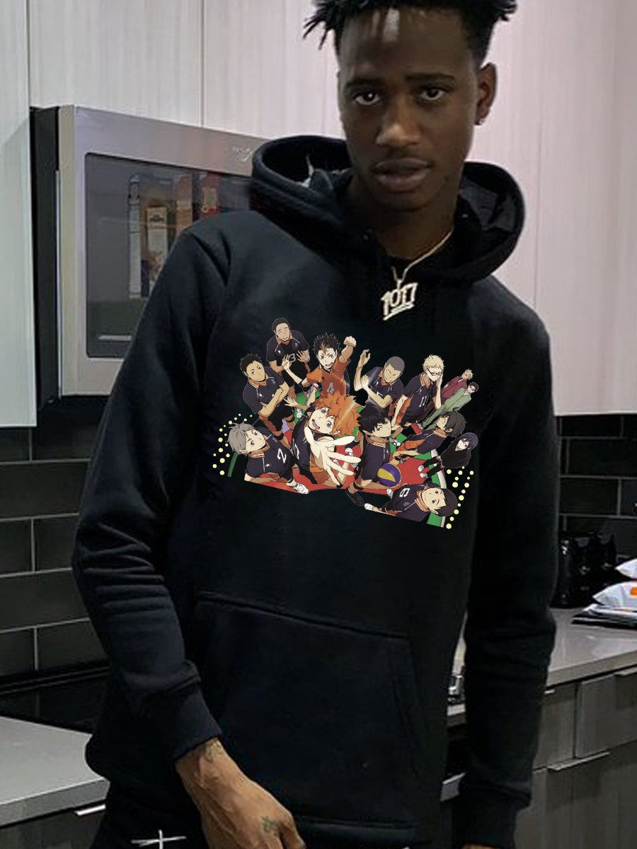 Herren Hoodie mit stylishem Anime-Druck Echoarchiv