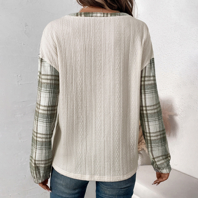 Damen Langarm Hemd mit Karo-Details Echo Archiv