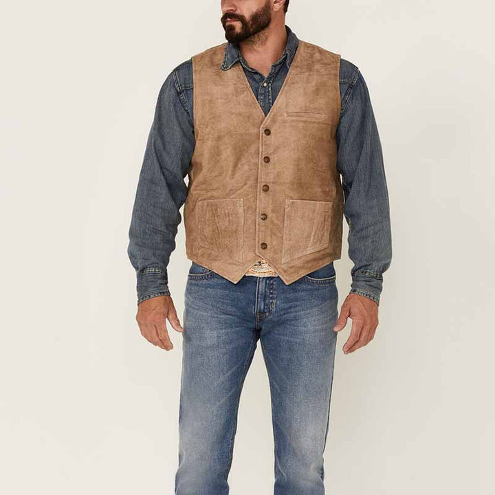 Herren Wildlederweste mit praktischen Taschen und klassischem Schnitt Echoarchiv