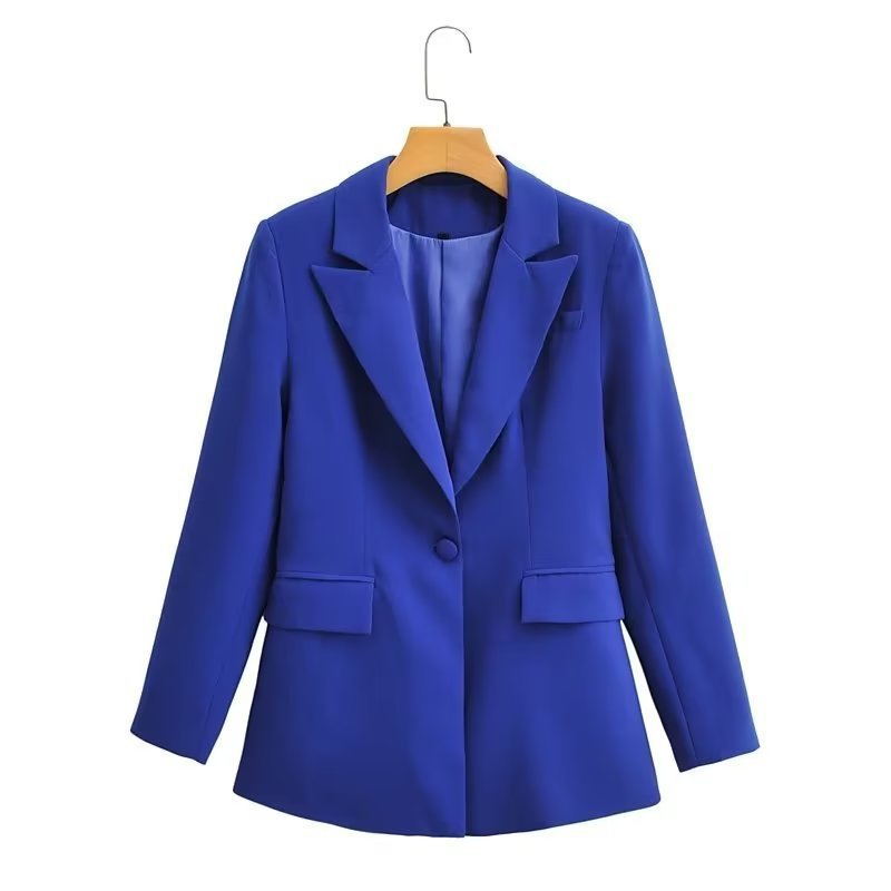 Damen Figurschmeichelnder Ein-Knopf-Blazer im modernen Oversize‑Cut mit Reverskragen und Pattentaschen Echo Archiv