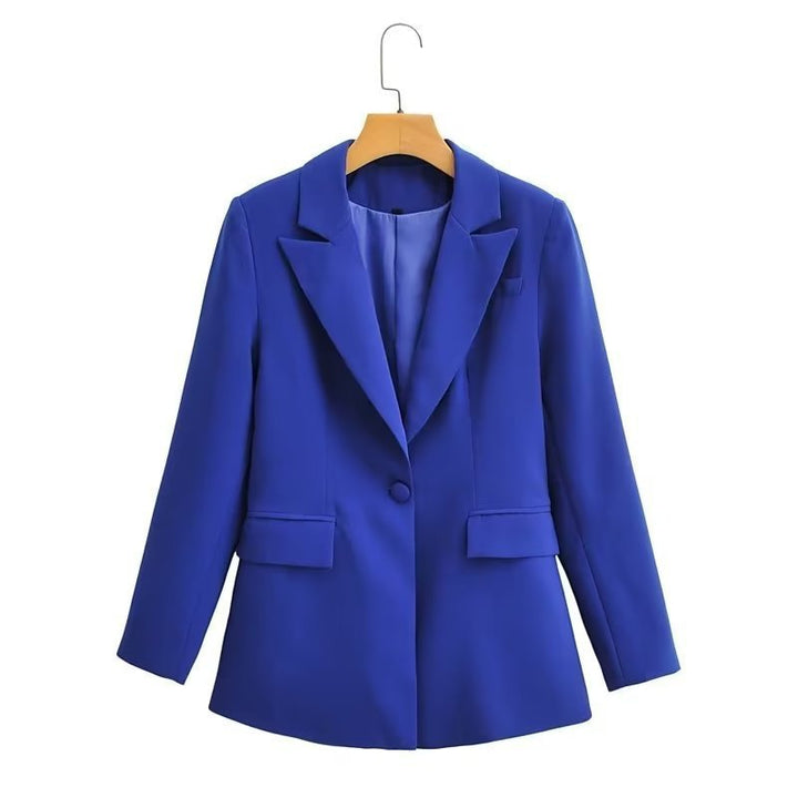 Damen Figurschmeichelnder Ein-Knopf-Blazer im modernen Oversize‑Cut mit Reverskragen und Pattentaschen Echo Archiv