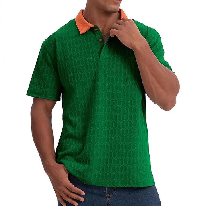Herren Poloshirt mit strukturiertem Design und kontrastierendem Kragen Echoarchiv