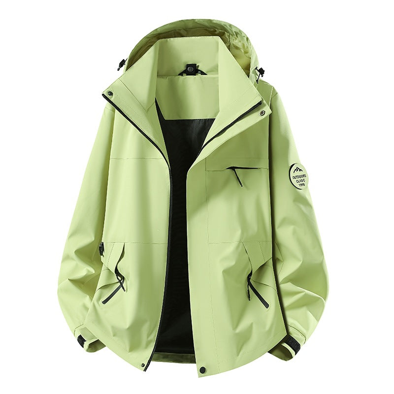 Herren Wetterfeste dreilagige Hardshelljacke mit verstellbarer Kapuze, verschweißten Nähten & Multifunktionstaschen Echoarchiv