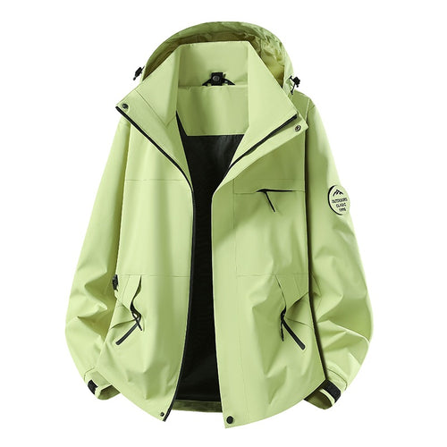Herren Wetterfeste dreilagige Hardshelljacke mit verstellbarer Kapuze, verschweißten Nähten & Multifunktionstaschen Echoarchiv