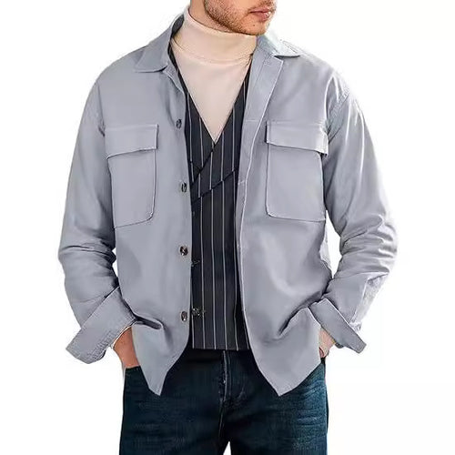 Herren lässige Utility-Jacke mit praktischen Taschen und modernem Schnitt Echoarchiv