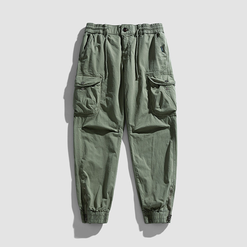 Herren Cargohose im Joggerstil mit elastischem Komfortbund, Multifunktionalen Klapp‑Utility‑Taschen und Knöchelreißverschluss Echo Archiv