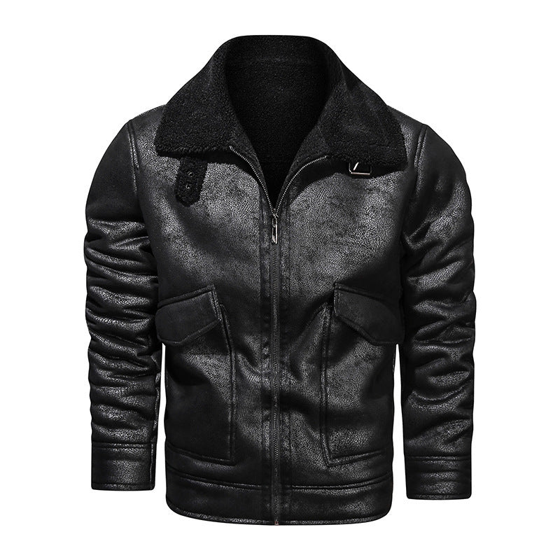 Herren Lederjacke mit warmem Fleeceinnenfutter und praktischen Taschen Echoarchiv