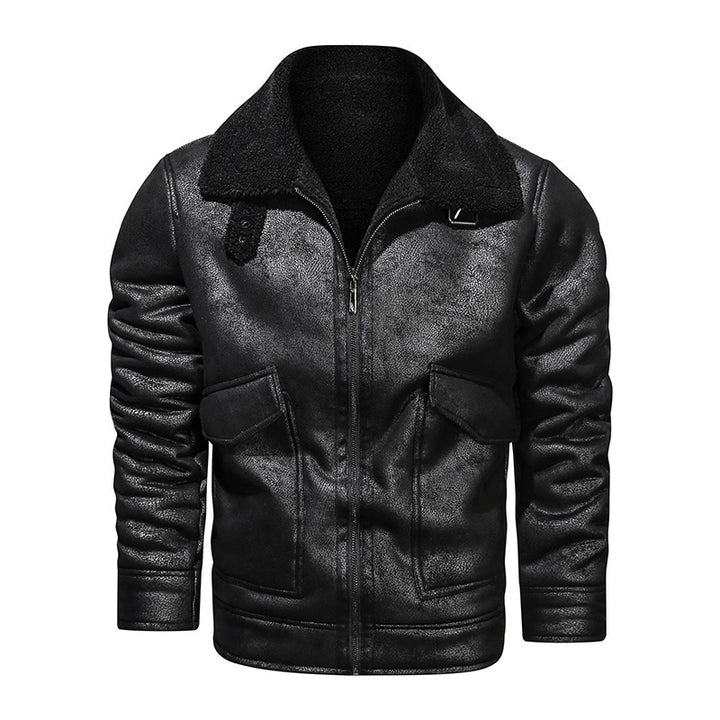 Herren Lederjacke mit warmem Fleeceinnenfutter und praktischen Taschen Echoarchiv