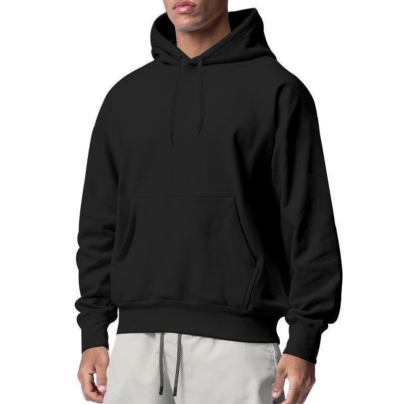 Herren Premium-Kapuzenpullover mit Kängurutasche, innen angerautem Fleece, verstärkter Nackennaht und geripptem Saum – Cavarno