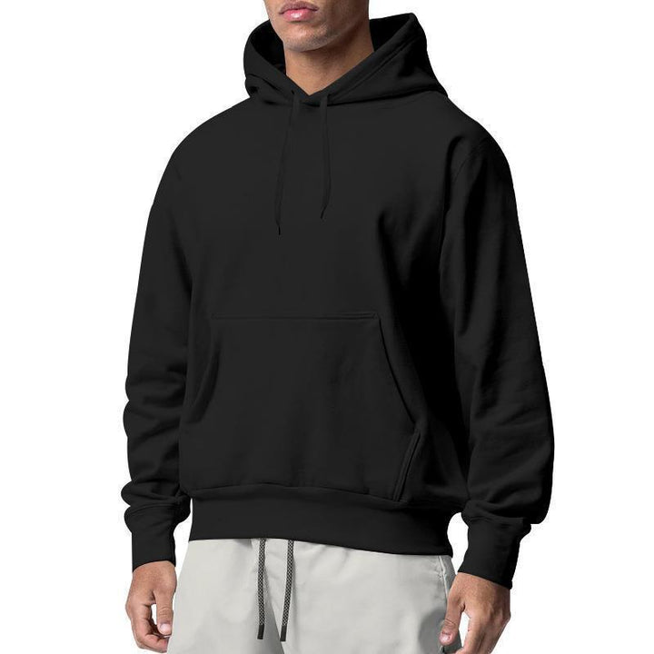 Herren Premium-Kapuzenpullover mit Kängurutasche, innen angerautem Fleece, verstärkter Nackennaht und geripptem Saum – Cavarno