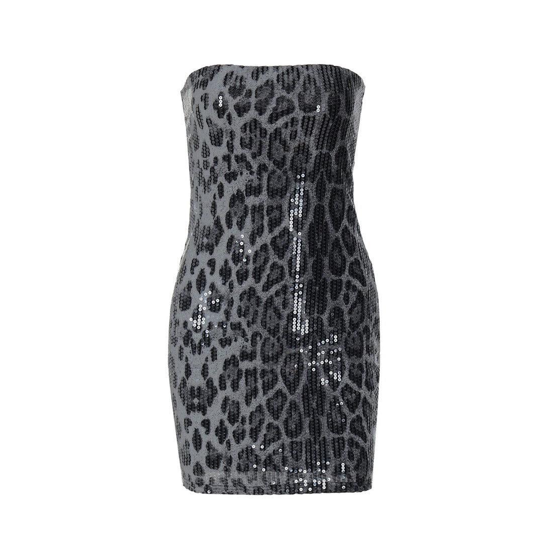 Damen Glamouröses Minikleid im Leopardenmuster mit Glitzereffekten – Élara