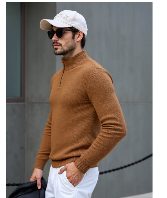 Herren Rollkragenpullover mit modernem Strukturdesign Echoarchiv