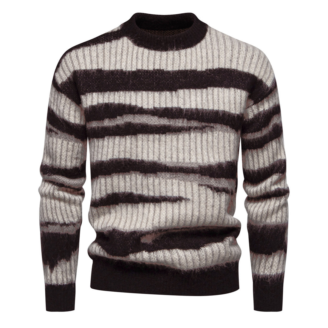 Herren modischer Strickpullover mit einzigartigem Streifenmuster – Norvane