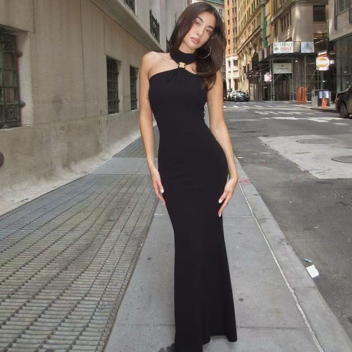 Damen Elegantes Maxikleid mit schickem Halsband und figurbetonendem Schnitt Echo Archiv