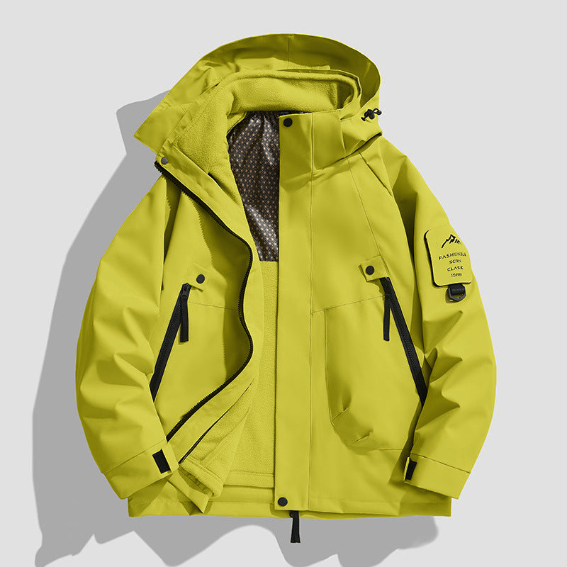 Herren Wasserdichte Utility-Softshelljacke mit Kapuze, schräge Reißverschlusstaschen & verstellbaren Ärmelriegeln Echo Archiv