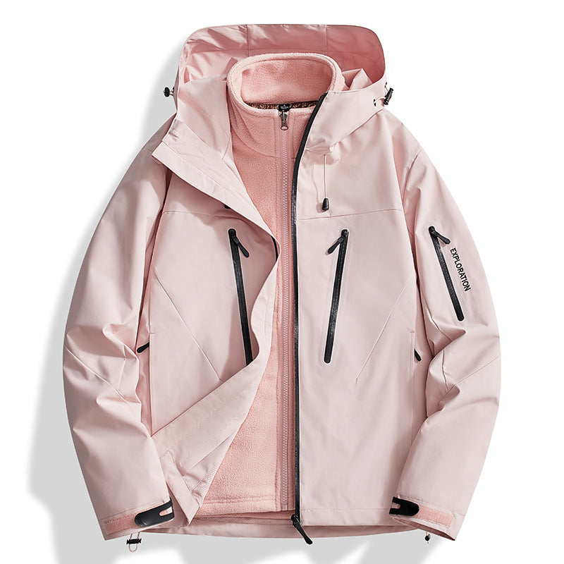 Herren Zwei-in-Eins Softshell-Outdoorjacke mit abnehmbarer Fleece-Innenjacke und wasserdichten Reißverschlüssen Echo Archiv
