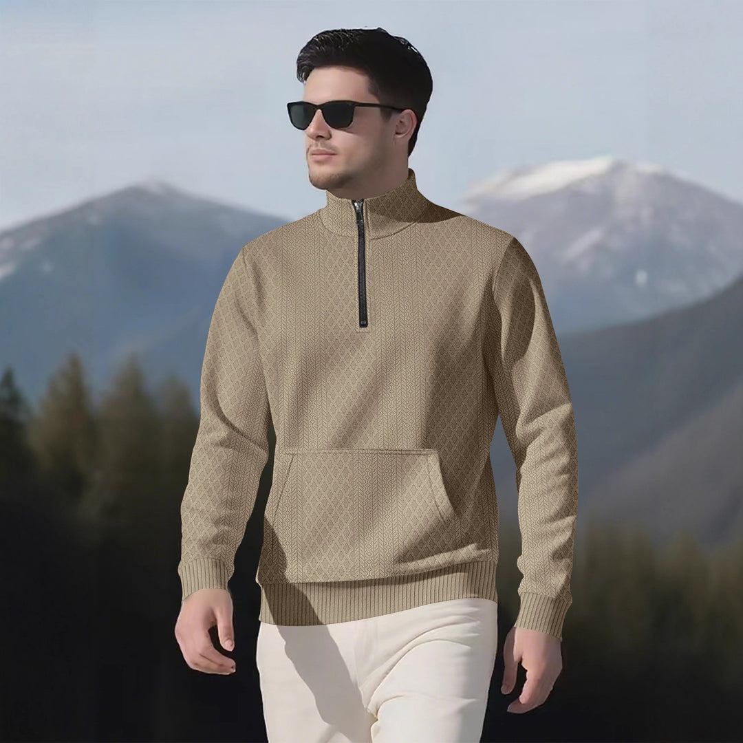 Herren Sweatpullover mit Stehkragen und praktischen Taschen Echoarchiv