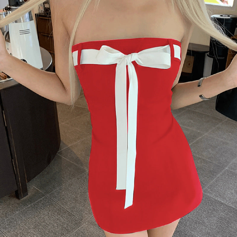 Damen Bandeau-Kleid mit dekorativem Schleifenelement und figurbetontem Schnitt Echo Archiv