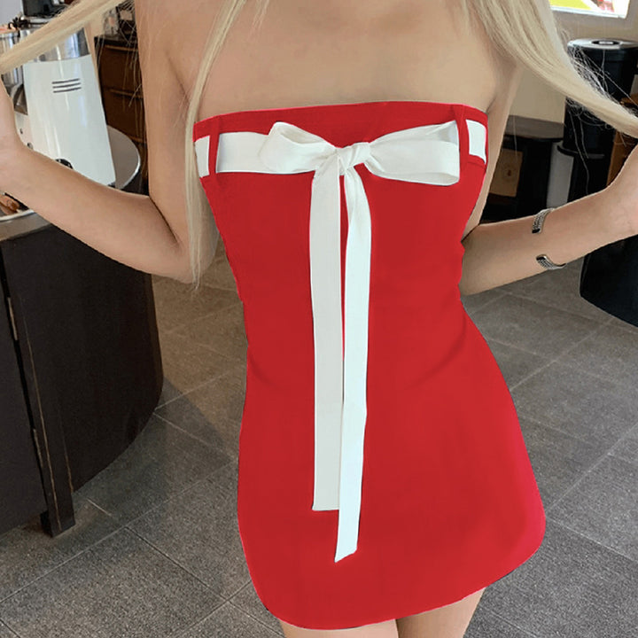 Damen Bandeau-Kleid mit dekorativem Schleifenelement und figurbetontem Schnitt Echo Archiv