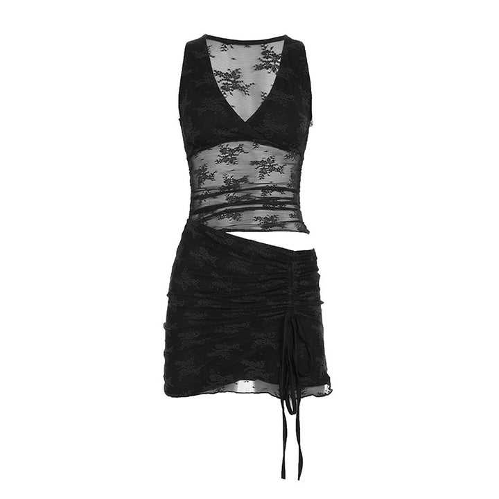 Damen Spitzen-Maxikleid mit verstellbaren Trägern und elegantem Schnitt Echo Archiv