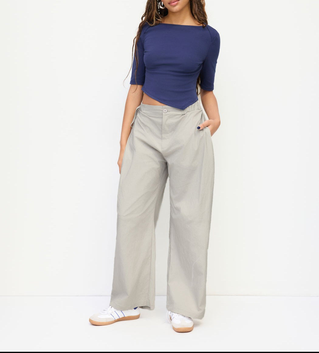 Damen lässige Culotte-Hose mit elastischem Bund und praktischen Seitentaschen Echo Archiv
