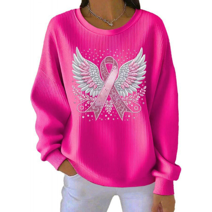 Damen Komfortabler Sweatshirt mit markantem Schriftzug Echoarchiv