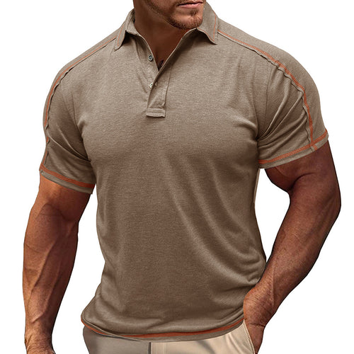 Herren Poloshirt mit modischen Kontrastnähten und atmungsaktivem Stoff Echoarchiv