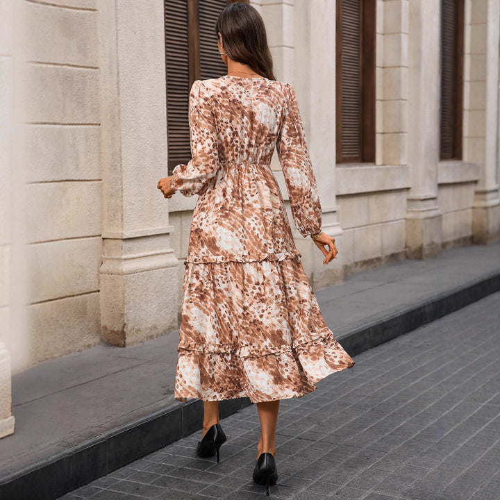 Damen Maxi-Kleid mit Rüschen und V-Ausschnitt Echo Archiv