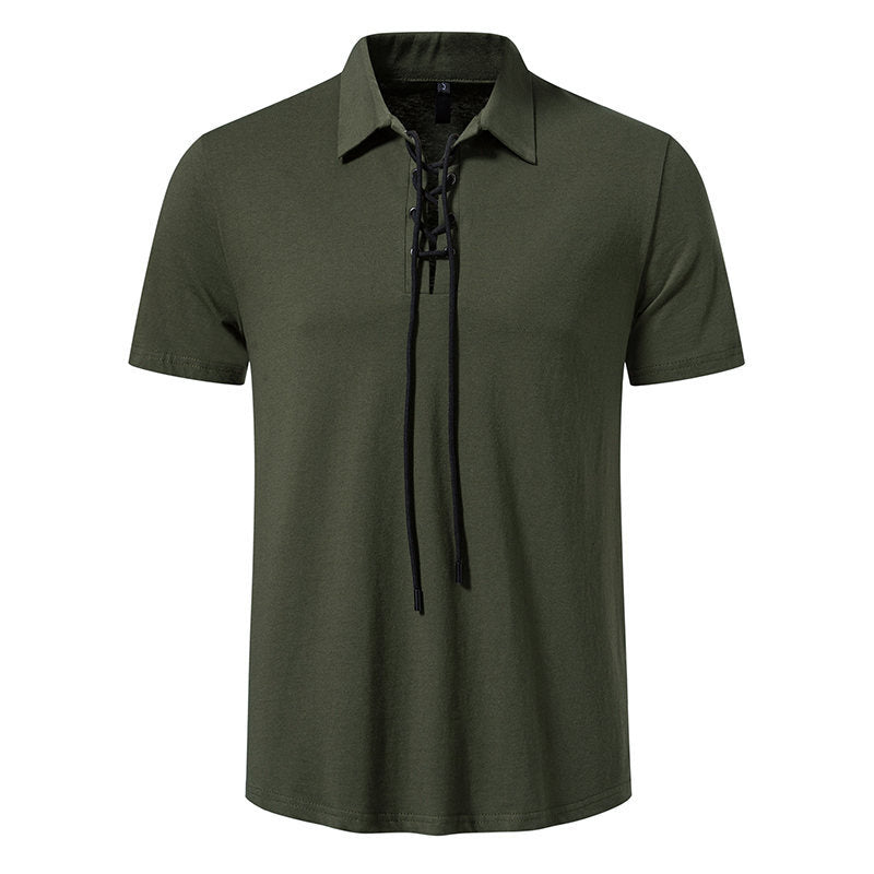 Herren Polo-Shirt mit einzigartigem Schnürdesign Echoarchiv