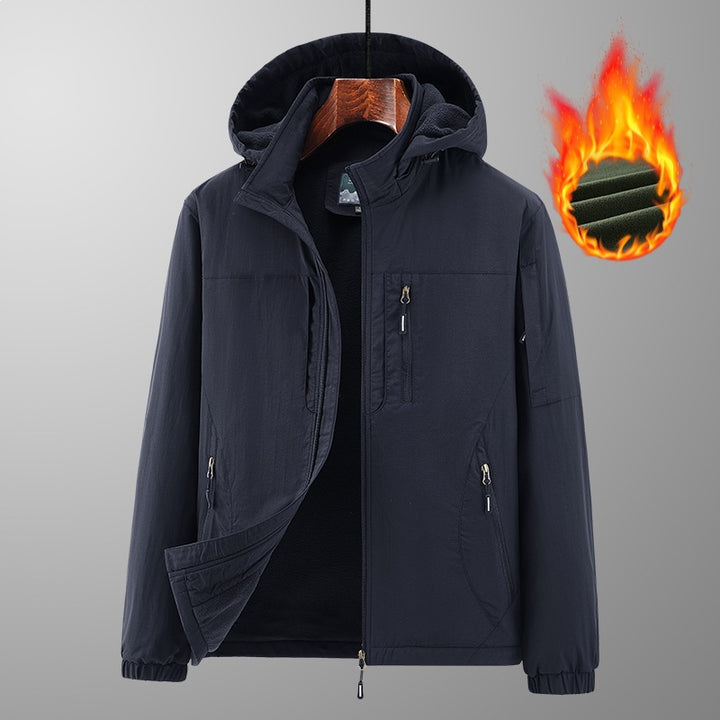 Herren Leichte Wind- und Thermo-Softshelljacke mit Kapuze, fleecegefüttert & Multifunktionstaschen Echoarchiv