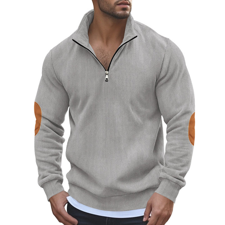Herren Pullover mit halbem Reißverschluss und strukturiertem Design Echoarchiv