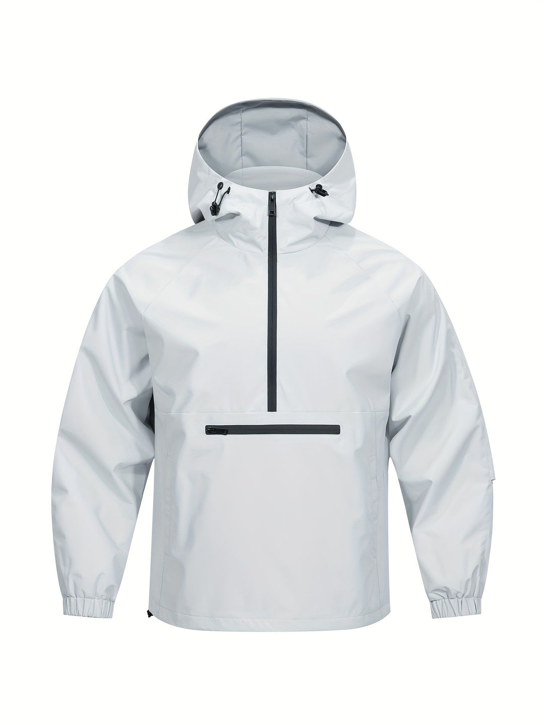Herren Wind- und Wasserabweisende Anorak-Pulloverjacke mit Halbreißverschluss und Kängurutasche Echoarchiv