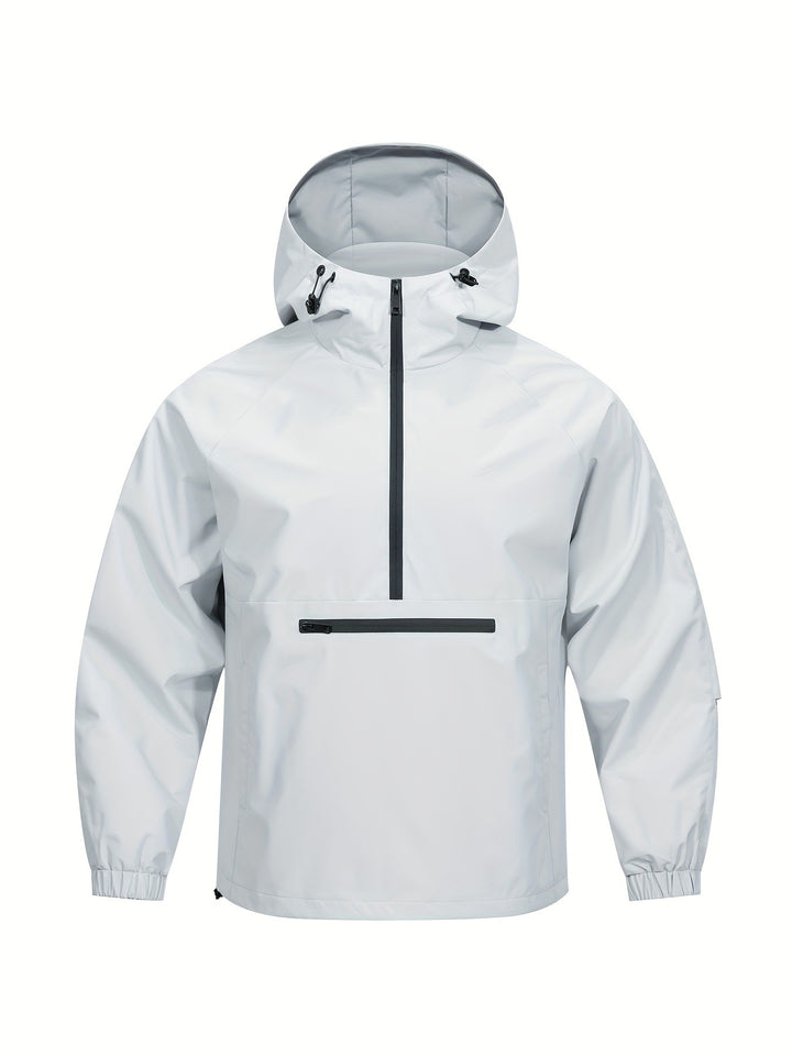 Herren Wind- und Wasserabweisende Anorak-Pulloverjacke mit Halbreißverschluss und Kängurutasche Echoarchiv