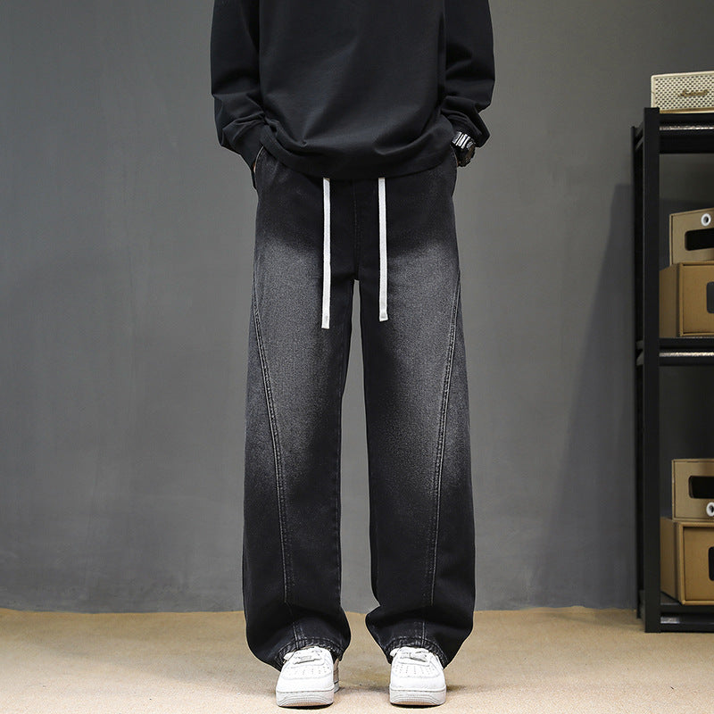 Herren Weitgeschnittene Jeanshose mit elastischem Bund und modernem Design Echoarchiv