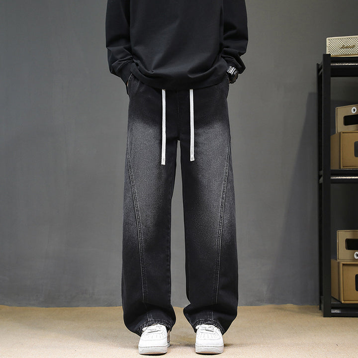 Herren Weitgeschnittene Jeanshose mit elastischem Bund und modernem Design Echoarchiv