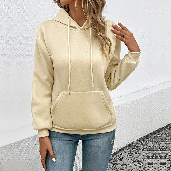 Damen Klassischer Kapuzenpullover mit Kängurutasche und schmaler Bündchenpassform Echoarchiv