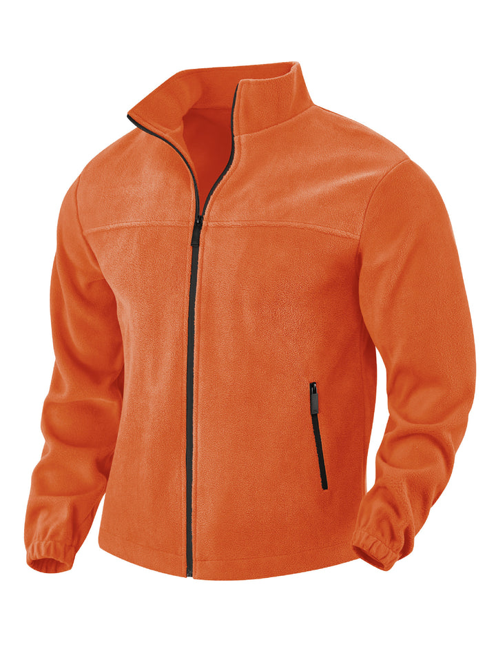 Herren nan warme Fleecejacke mit Reißverschluss, Stehkragen und Reißverschlusstaschen Echo Archiv
