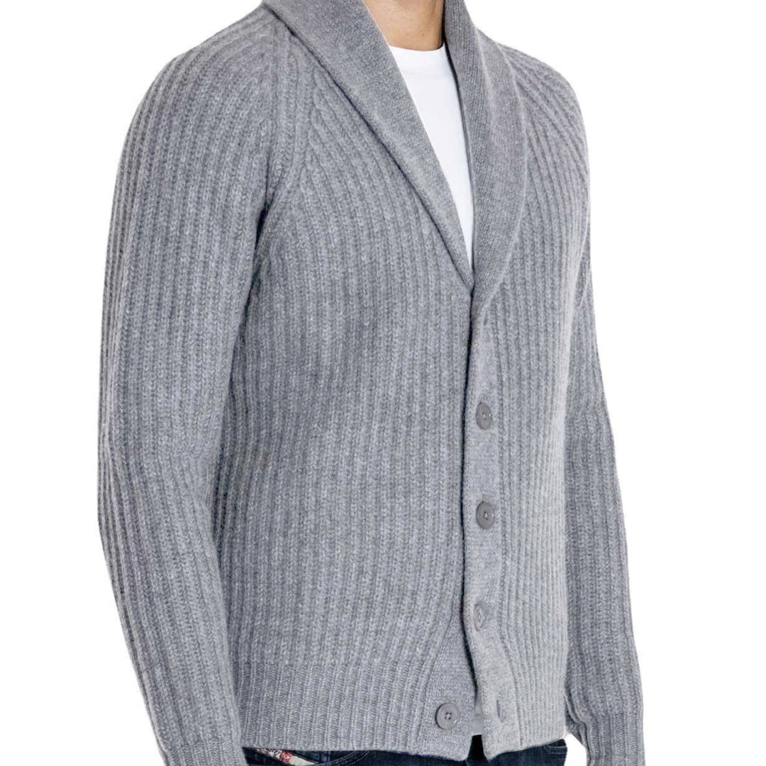 Herren Strickjacke mit modernem Reverskragen von Echoarchiv