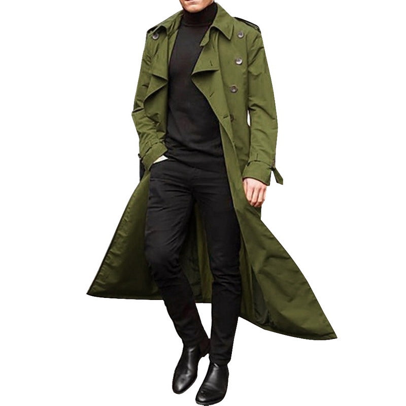Herren Eleganter Trenchcoat mit stilvollen Knopfdetails und durchgehendem Futter Echoarchiv