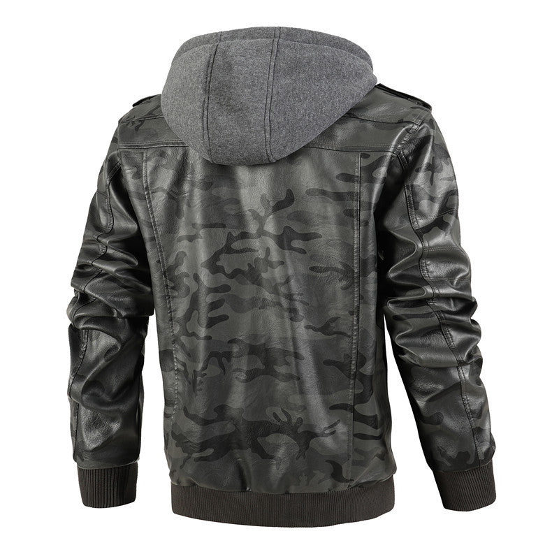 Herren Modische Kunstlederjacke im Military-Stil Echo Archiv