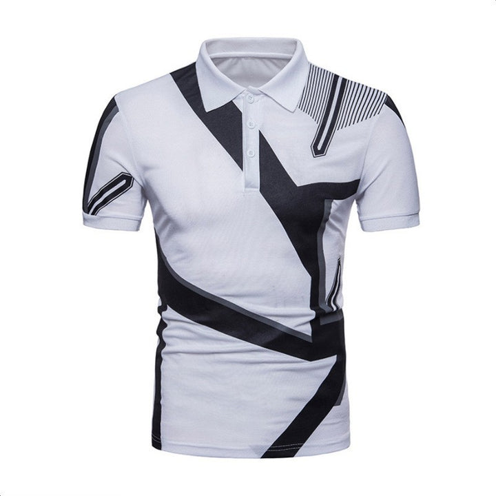 Herren Sportliches Poloshirt mit kreativem Grafikdesign und markantem Schnitt Echoarchiv