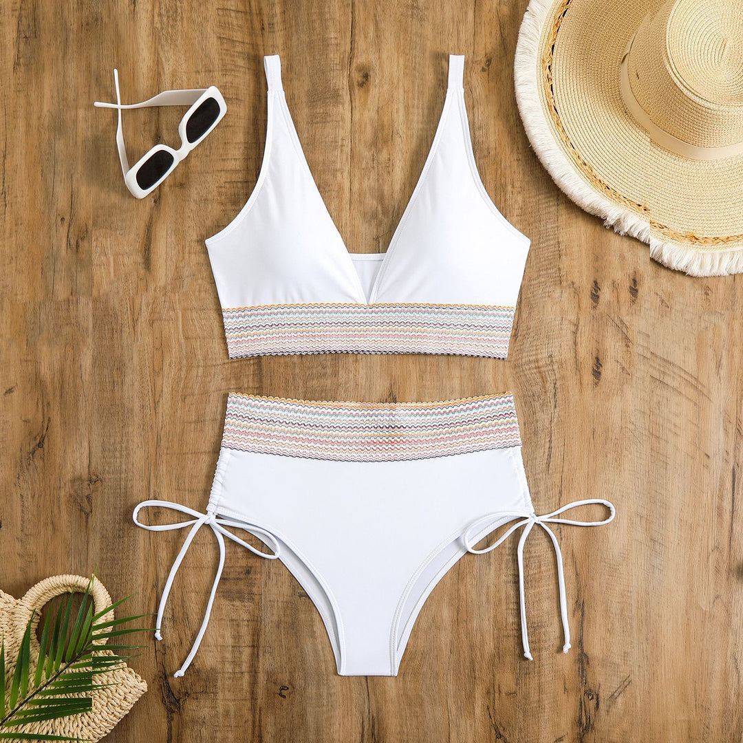 Damen Hochgeschnittener Bikini mit verstellbaren Bindebändern Echo Archiv
