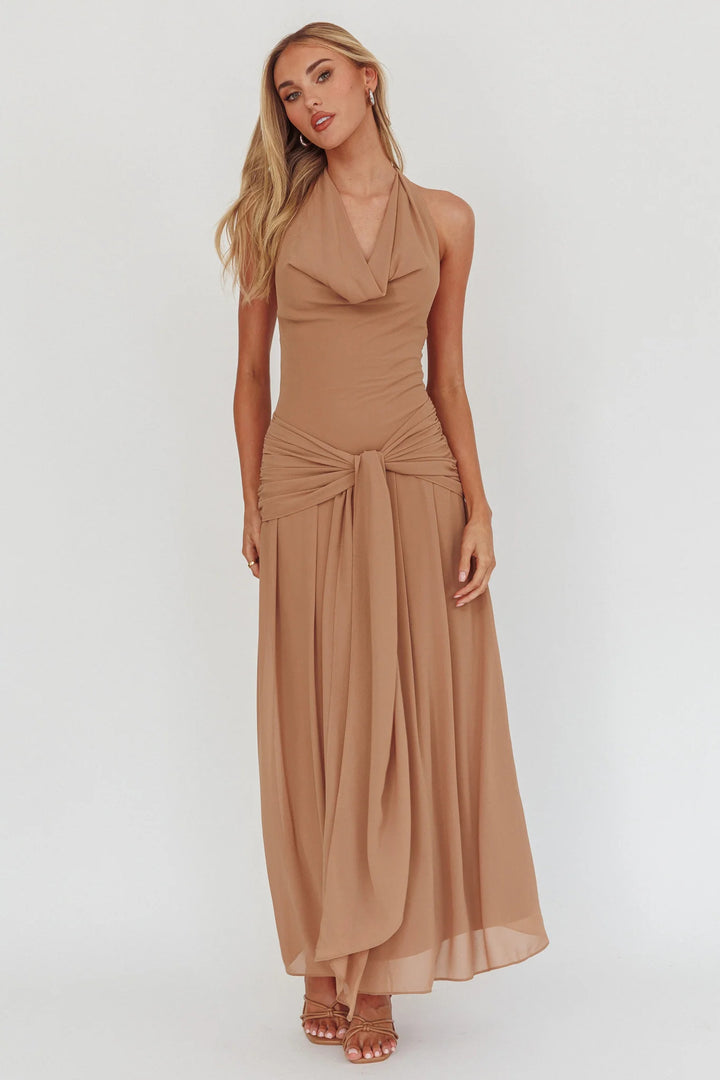 Damen Elegantes langes Abendkleid mit raffiniertem Halternetz Echo Archiv