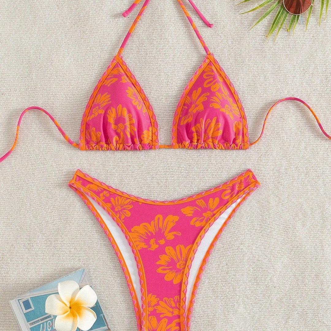 Damen Triangel-Bikini mit verspieltem Blumenmuster Echo Archiv
