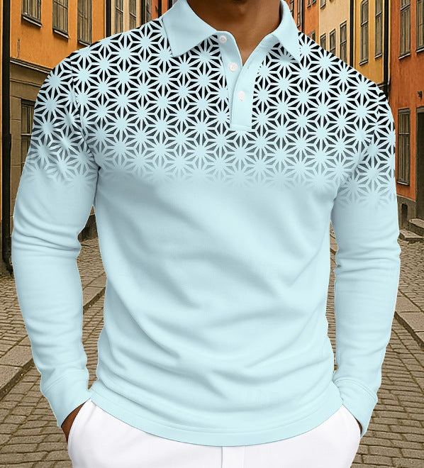 Herren Poloshirt mit trendigem, graphischen Mustermix Echoarchiv