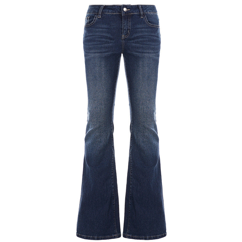 Damen Schlagjeans mit hohem Bund und eleganter Waschung Echo Archiv