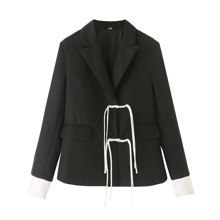 Damen nan taillierter Blazer mit Kordelzugdetail und plissierten Manschetten Echo Archiv
